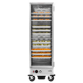 33 in. Commercial Non-Insulated Heated Holding Cabinet with 36-Pan Capacity and Glass Door in Silver (KM-CH36-SNGL)